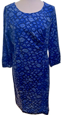Adini 100% BCI Jerseykleid 3/4 Arm Rundhals tailliert Plissee Detail 3XL/L3