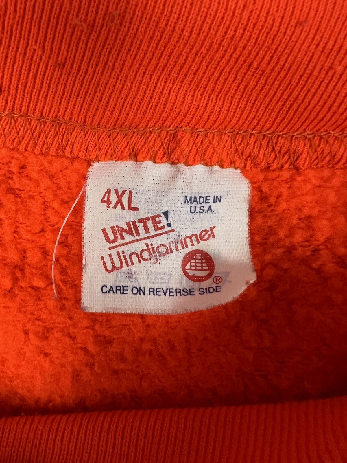 VTG Windjammer Solid Fluorescent Orange Blank Cre… - image 2