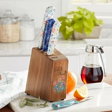 The The Pioneer Woman Cutlery Prep Knife Set 5 Pieces Mazie w/Knife Block NIB