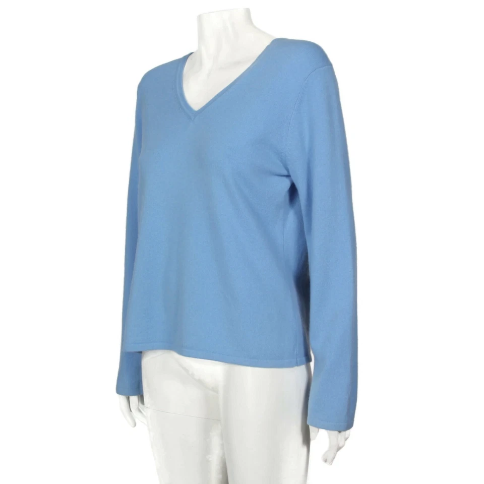 Suéter Jones New York 100 % cachemir azul cielo cuello en V damas talla L (mancha) 652 Foto 2 de 4
