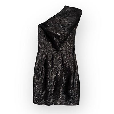 ABS Allen Schwartz Black Mini Dress One Shoulder Metallic Cocktail Holiday Sz 0 | eBay ABS Allen Schwartz Black Mini Dress One Shoulder Metallic Cocktail Holiday Sz 0 | eBay