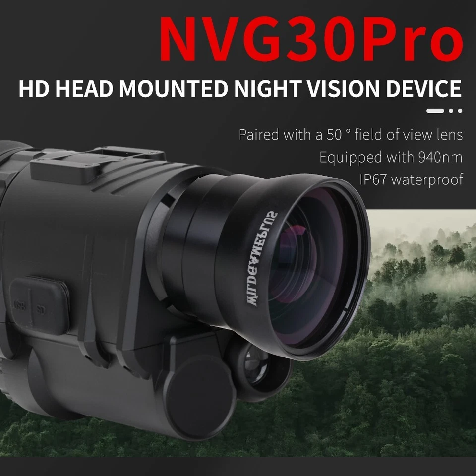 NVG30 1920x1080P Monocular Night Vision Goggles WiFi Hunting Observation Helmet - Image 2 of 4