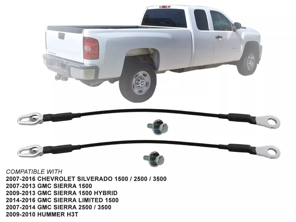 Par de cables y herrajes para puerta trasera Silverado Sierra 07-16 25838260 25838261 Foto 2 de 4