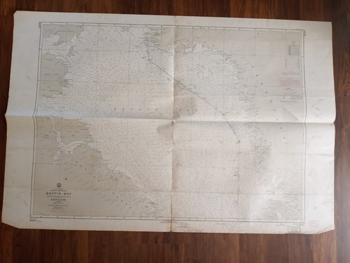 ORIGINAL ANTIQUE MAP NAUTICAL CHART Baffin Bay canada greenland Lancaster Sound