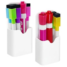 2 Pcs Magnetic Pen Holder Whiteboard Marker Holder for Refrigerator Locker
