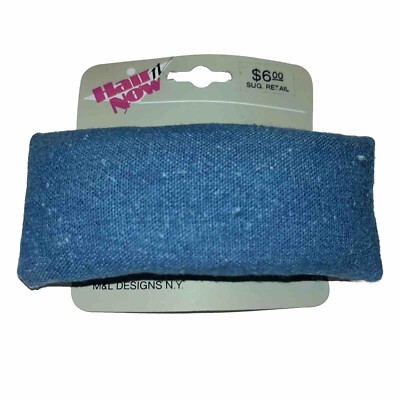 VTG 80s 90s Puffy Denim Blue Jean Hair Barrette Clip Accessory New Fabric Cute