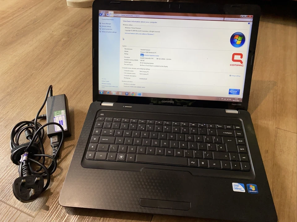 HP COMPAQ CQ62 15.6" INTEL Celeron 2GB RAM 2.20GHz 250GB HDD WINDOWS 7 LAPTOP - Image 2 of 4
