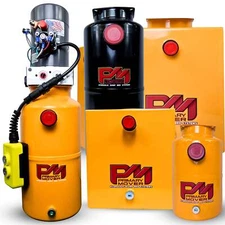 KTI 12V Single-Acting Hydraulic Pump - Steel Reservoir