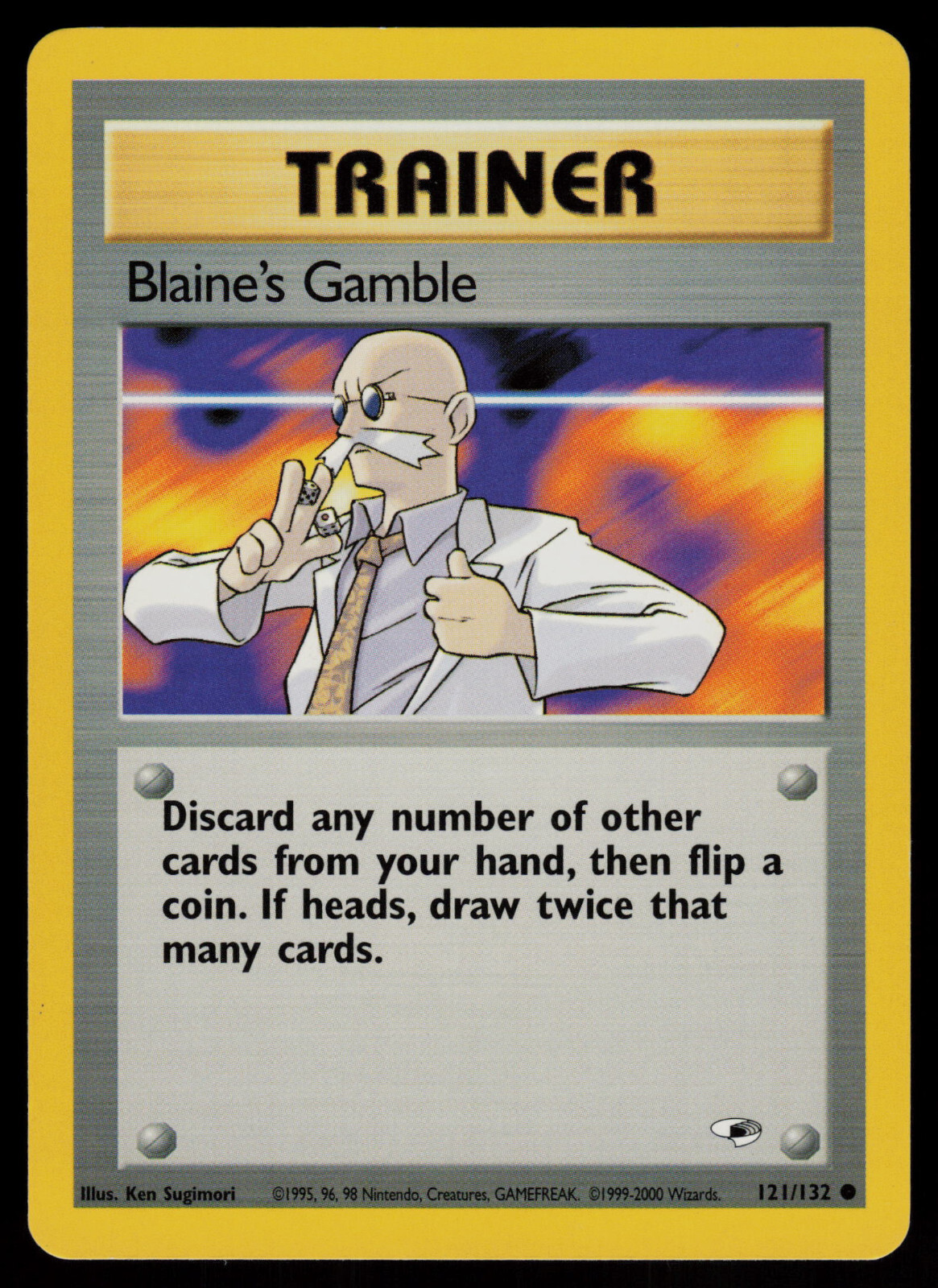 Blaine's Gamble - 121/132 - Pokemon Card Gym Heroes Common Trainer - NM
