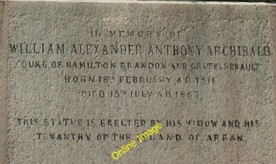 Photo 6x4 Inscription on the Plinth Brodick This is the inscription on ...