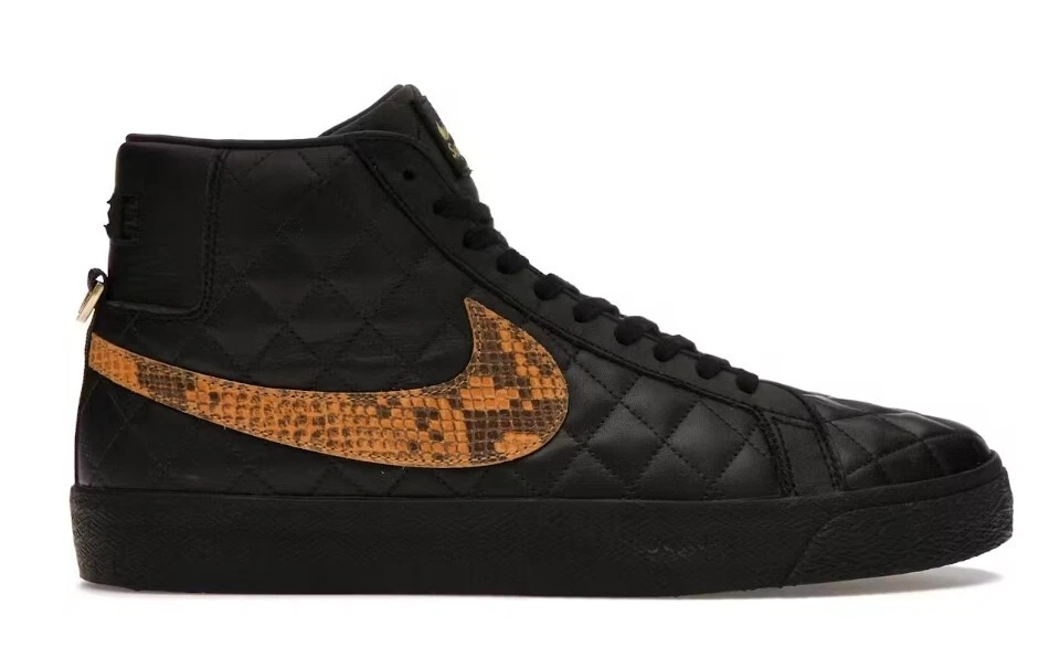 Taglia 11 5 Nike Zoom Blazer Mid QS SB x Supreme pelle di serpente nera 2022