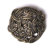 SAKEGA Brass Round Viking Greiftier Brooch Pin Armory Replica 500023 NEW 
