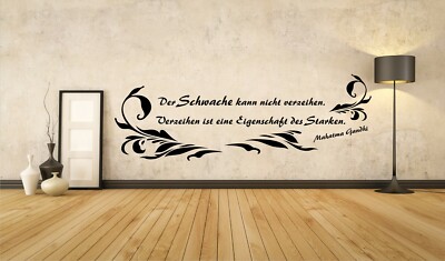 Wandtattoo Gandhi Der Schwache kann nicht verzeihen... Zitat Leben Weisheit A006