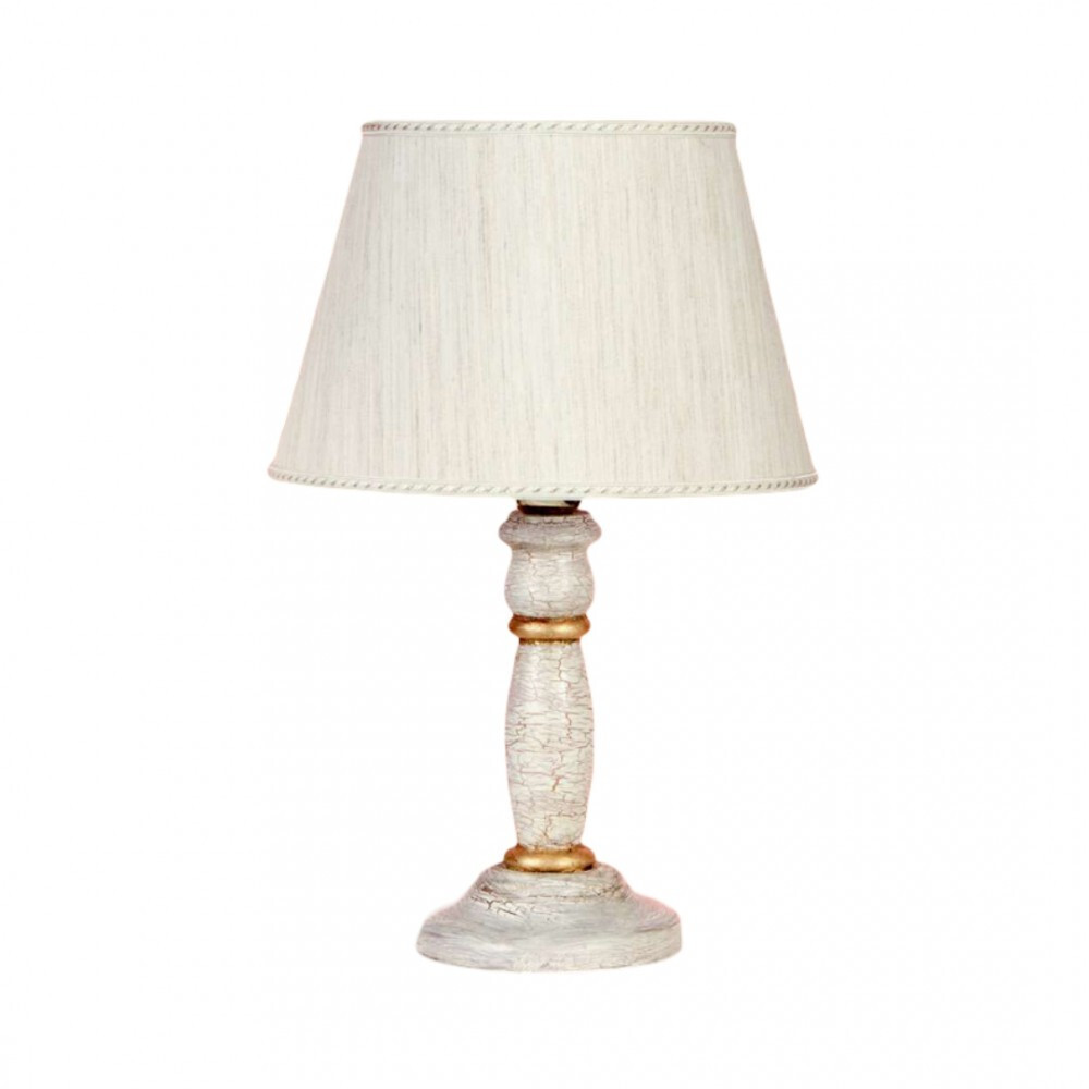 Lumetto classico in legno bianco oro a 1 luce esse 52/bp
