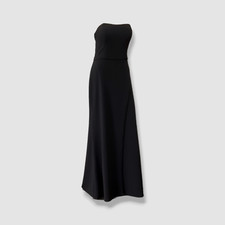  395 La Femme Women's Black Strapless Back Strap Gown Dress Size 4