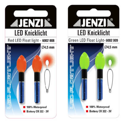 Jenzi LED Knicklicht für Posen Bissanzeiger Nachtangeln Float Light