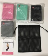 Hip Resistance Bands Set of 4 With Exercise Instructions and Storage Bag New
