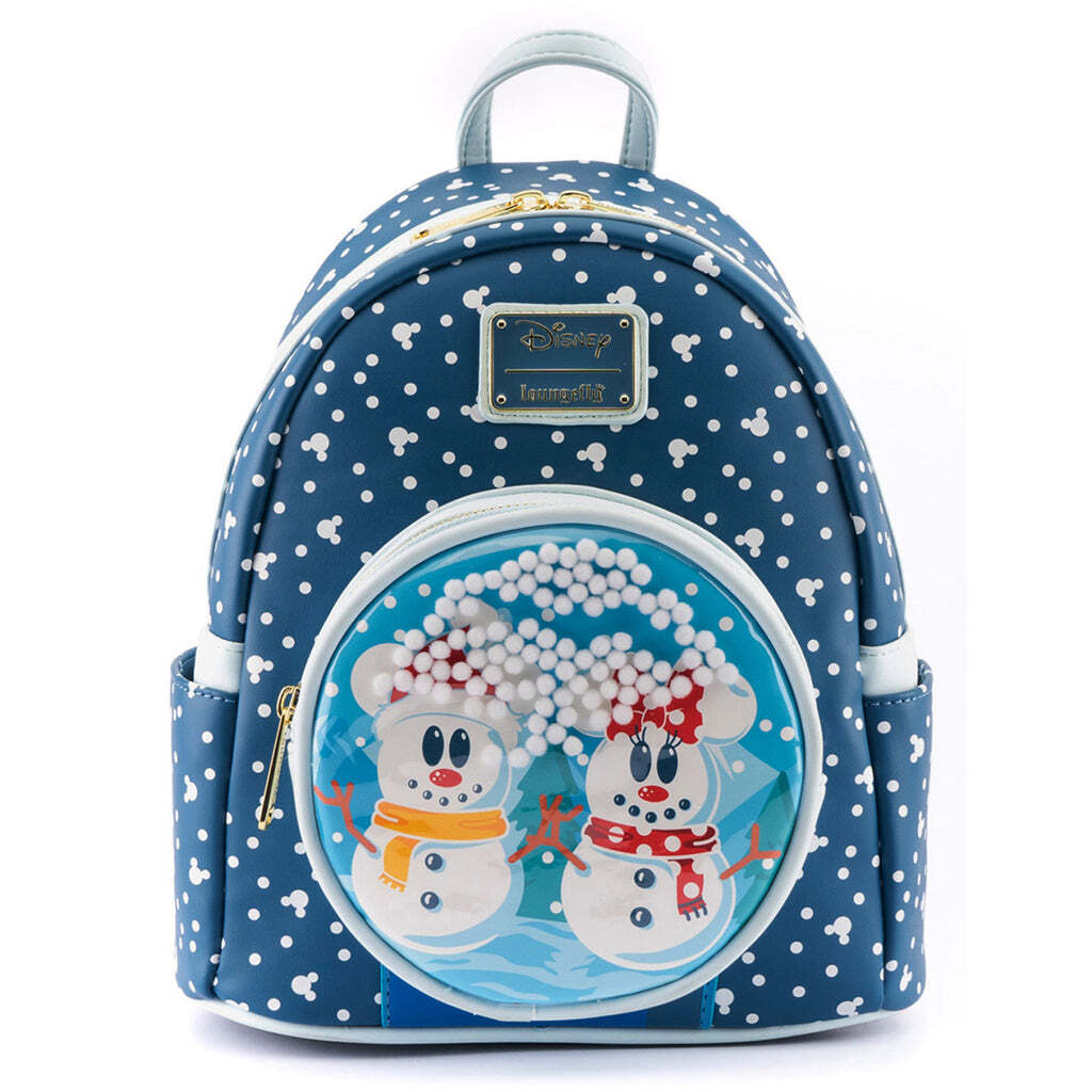 LOUNGEFLY DISNEY MICKEY & MINNIE SNOW GLOBE MINI BACKPACK | eBay display picture 3