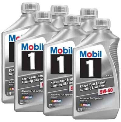 Mobil 1 122075 Full Synthetic FS X2 Engine Oil 5W50 1 Quart Bottles Set of 6