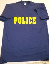 VINTAGE "POLICE" TWO-SIDED T-SHIRT RUSSELL ATHLETIC MADE IN USA XL