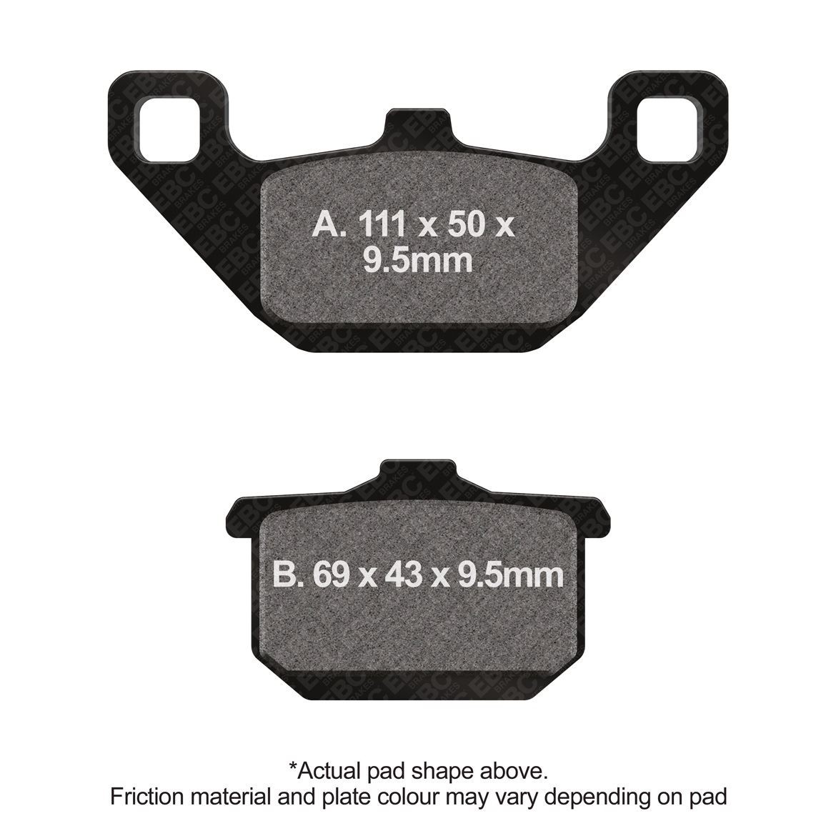 EBC V Semi Sintered Brake Pads Front Right for Kawasaki VN 700 A1 Vulcan 1985
