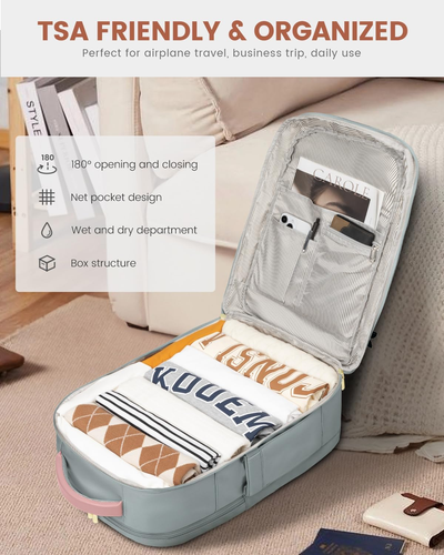 50L Reiserucksack für Frauen Fluggeprüft, Handgepäck Rucksack für Flugzeuge,  - Bild 4 von 12
