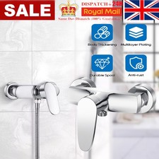 UK Modern Bath Shower Mixer Taps Wall Mounted Chrome Valve Bar Tap 1/2" Outlet