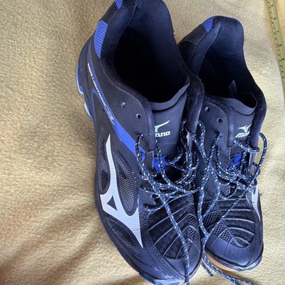 Mizuno Wave Lightning Z2 Black Blue White womens 7.5 Low Top Lace-Up Sneakers