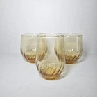 Set of 3 Retro Vintage Anchor Hocking Regal Amber Honey Gold Glasses