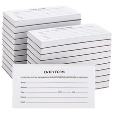 Juvale Raffle Ticket Sheets 5.25 x 2.75 in White - 20 Pads 2000 Sheets