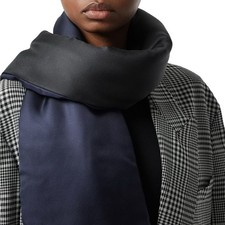 Burberry London Unisex Blue Black Silk Quilted Scarf
