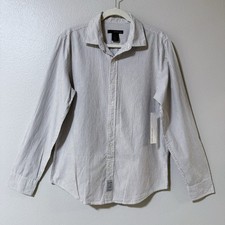 NWT Calvin Klein Jeans Men  s Long Sleeve Shirt Gray Stripe Button Up Size M