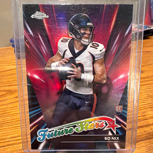 Topps 2024 Chrome Future Stars Bo Nix Broncos #FS-4 Refractor RC