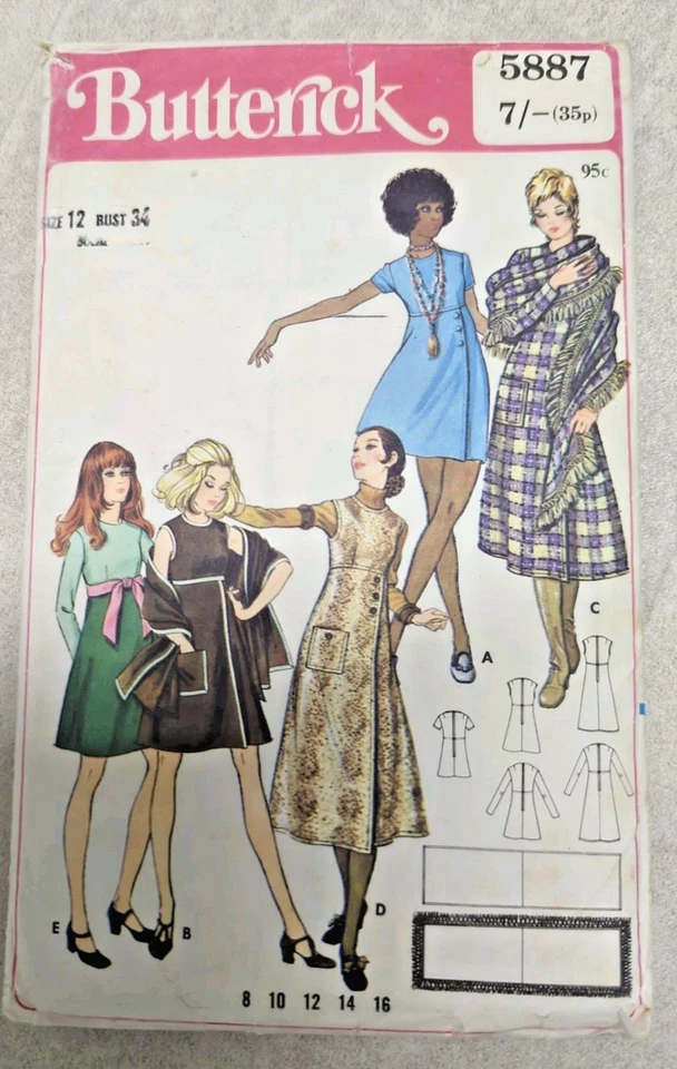 Vintage 1960s Butterick 5887 Pinafore/Dress Sewing Pattern B34" 87cm - Image 2 of 3