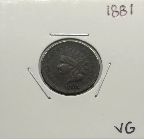 1881 Indian Head Cent, VG, Very Nice, Low Mintage! 🔥