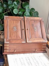 Vintage Wooden Stationery Cabinet Secretary Writing Box Slope Desktop Anchor