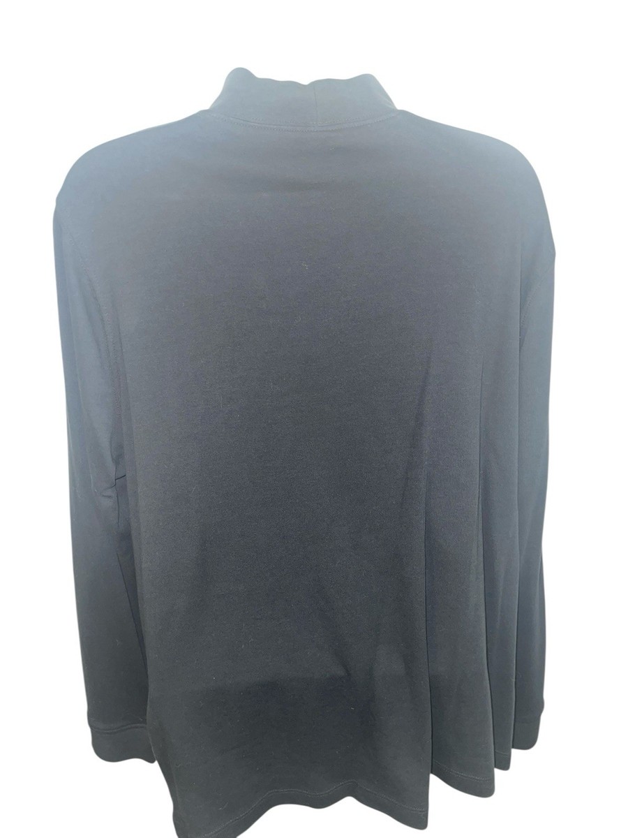 THE TOG SHOP Women's Plus 1X Black Turtleneck Long Sleeve Tee View 4