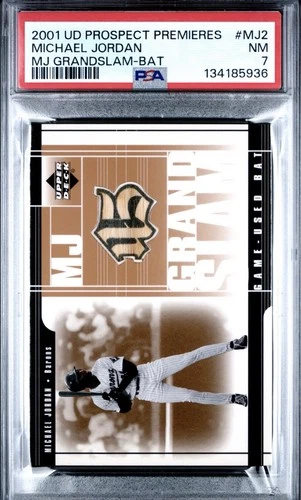2001 Upper Deck Prospect Premieres MJ GRANDSLAM BAT #MJ2 MICHAEL JORDAN PSA 7