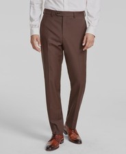 Michael Kors Men's Brown Classic-Fit Wool-Blend Suit Separate Pants Size 32W 30L