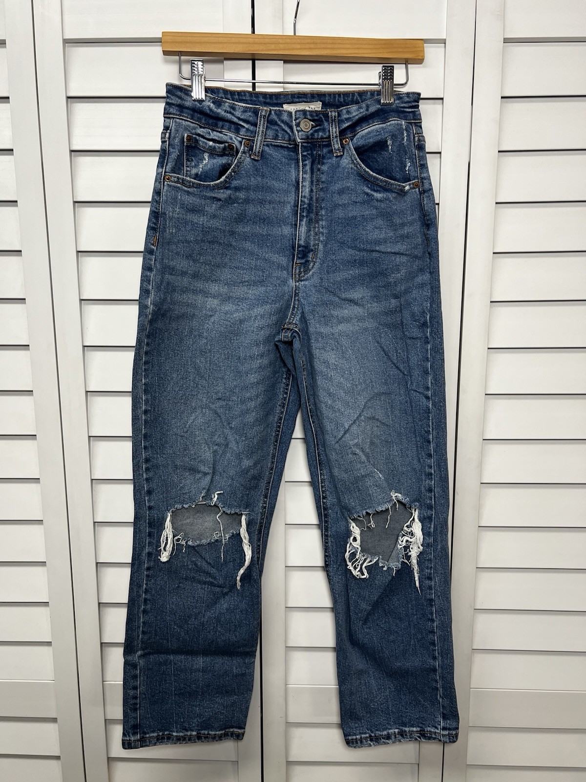 Copper Key Straight Leg Distressed Ankle Jeans Women’s Size 7 Medium Wash