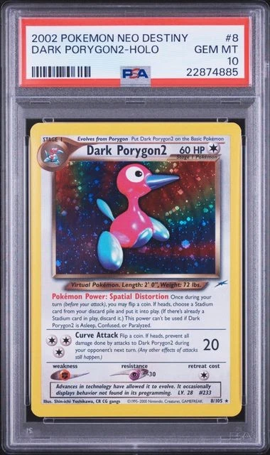 2002 POKEMON NEO DESTINY #8 DARK PORYGON2-HOLO PSA 10 (Q885