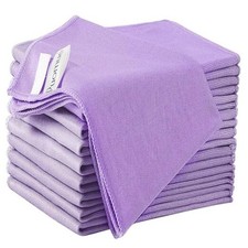12 Pack Microfiber Glass Cleaning Cloth, 10.8 Inch X 13.8 Inch, Lint Purple