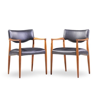 Aksel Bender Madsen and Ejner Larsen Danish Teak Occasional Lounge Chairs - Pair