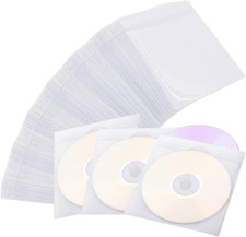 600PCS CD DVD Sleeves, Premium CD Double-Sided Refill Sleeve Plastic, for CD a