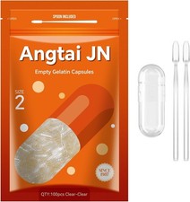 Empty Capsules Size 2 - Clear Gelatin Capsules Empty (100 Count) with Two Miro