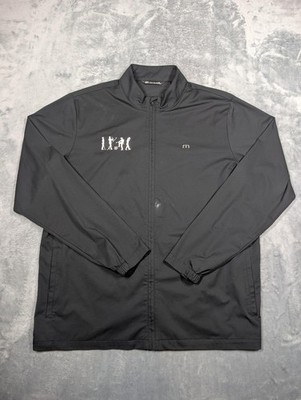 TravisMathew Jacket Mens XL Black Full Zip Golf Windbreaker The Hack Pack