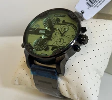 MEN'S DIESEL DZ7485 MR DADDY IRIDESCENT DIAL S/S  MULTI-ZONE CHRONOGRAPH WATCH