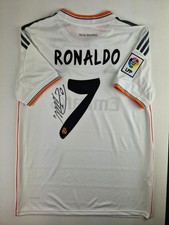 Camiseta de Cristiano Ronaldo Real Madrid firmada a mano con certificado de autenticidad + envío gratuito a todo el mundo