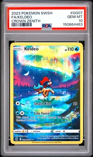 2023 POKEMON SWORD & SHIELD CROWN ZENITH #GG07 FULL ART/KELDEO PSA 10