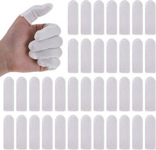 100Pcs Cotton Finger Cots, White Finger Toe Sleeves Cloth Finger Covers Fingert